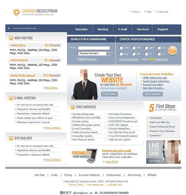 深藍(lán)企業(yè)網(wǎng)頁P(yáng)SD模板 專業(yè)網(wǎng)頁與網(wǎng)站設(shè)計(jì)的利器